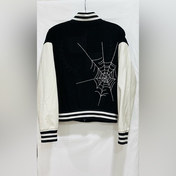 Urban Outfitters BDG Black Embroidered Corduroy Torrence Varsity‎ Jacket Sz SP - Picture 5 of 11